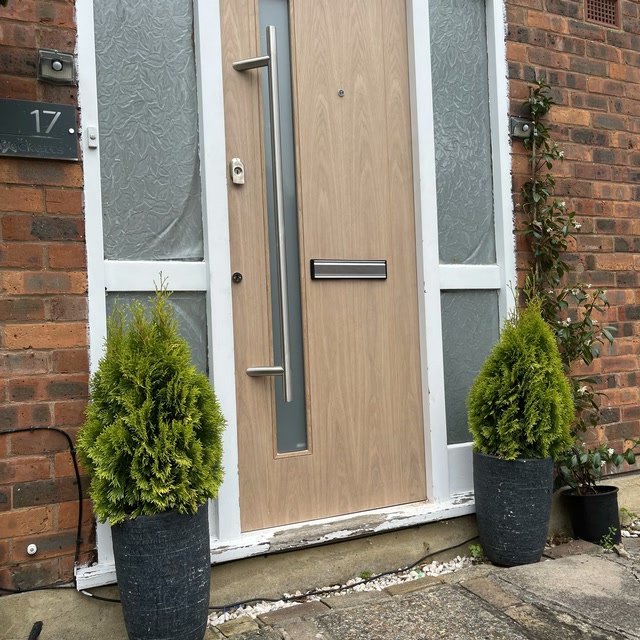 Composite entrance door installation